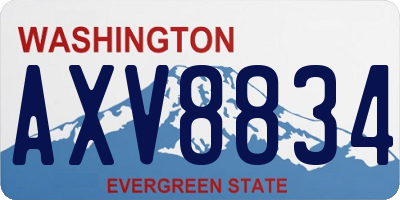 WA license plate AXV8834