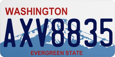 WA license plate AXV8835