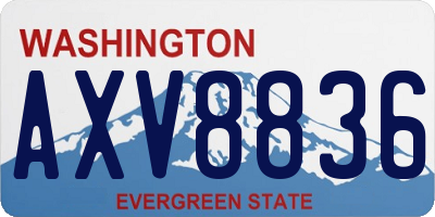 WA license plate AXV8836