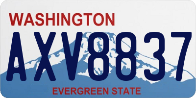 WA license plate AXV8837