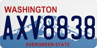 WA license plate AXV8838