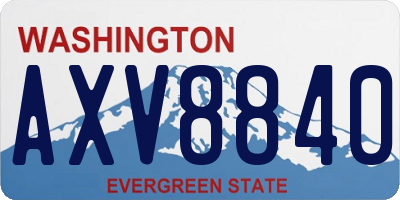 WA license plate AXV8840