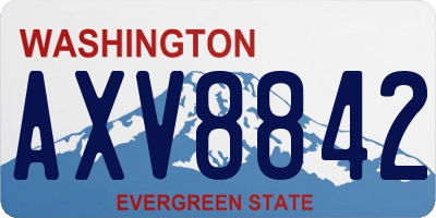 WA license plate AXV8842