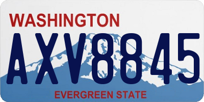 WA license plate AXV8845