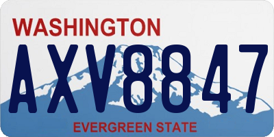 WA license plate AXV8847