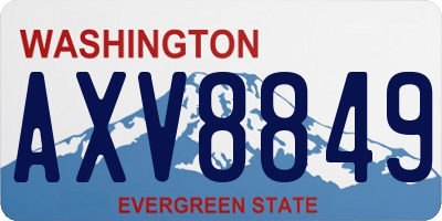 WA license plate AXV8849