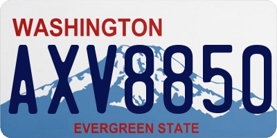 WA license plate AXV8850