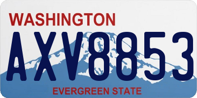 WA license plate AXV8853