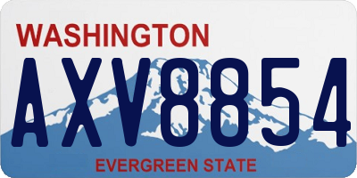 WA license plate AXV8854