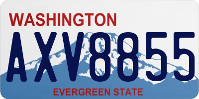WA license plate AXV8855