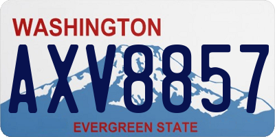 WA license plate AXV8857