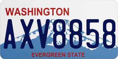 WA license plate AXV8858