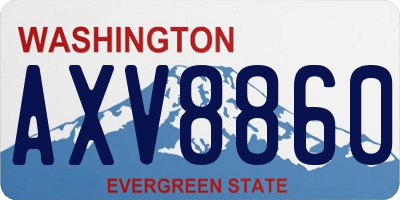 WA license plate AXV8860