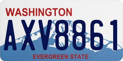 WA license plate AXV8861