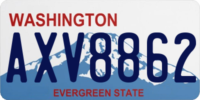 WA license plate AXV8862