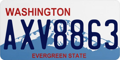 WA license plate AXV8863