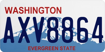 WA license plate AXV8864