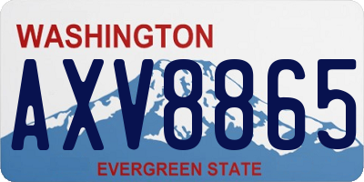 WA license plate AXV8865