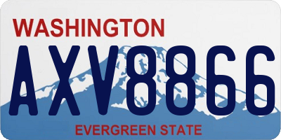WA license plate AXV8866