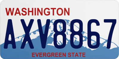 WA license plate AXV8867