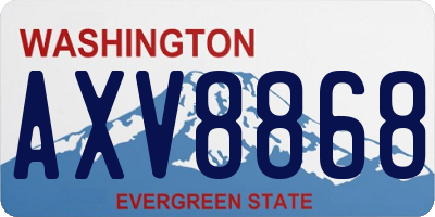 WA license plate AXV8868