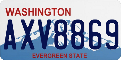 WA license plate AXV8869