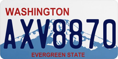 WA license plate AXV8870