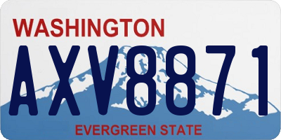 WA license plate AXV8871