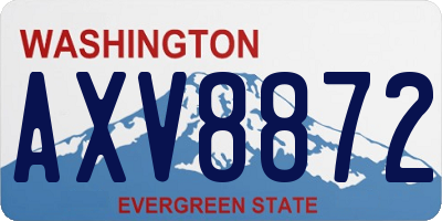 WA license plate AXV8872