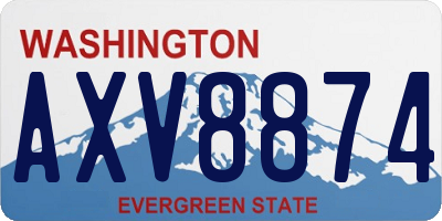 WA license plate AXV8874