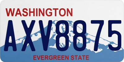 WA license plate AXV8875