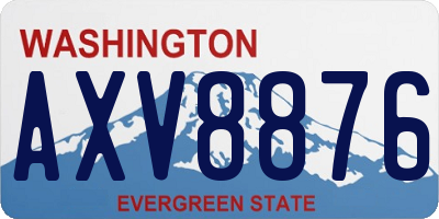 WA license plate AXV8876