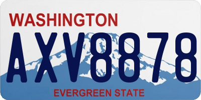 WA license plate AXV8878