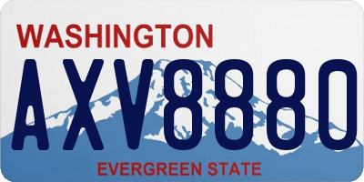 WA license plate AXV8880