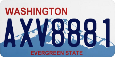 WA license plate AXV8881