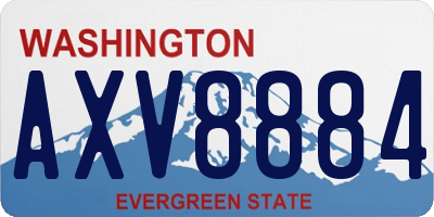 WA license plate AXV8884