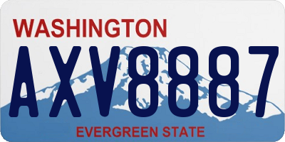WA license plate AXV8887