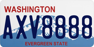 WA license plate AXV8888