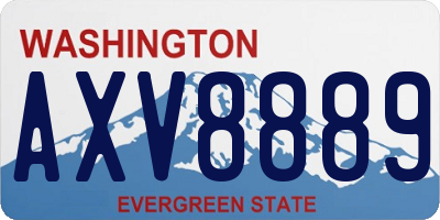 WA license plate AXV8889
