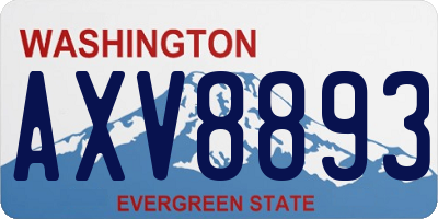 WA license plate AXV8893