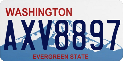 WA license plate AXV8897