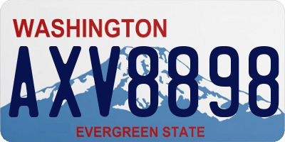 WA license plate AXV8898