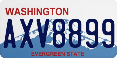 WA license plate AXV8899