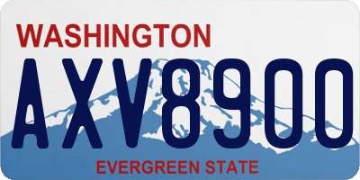 WA license plate AXV8900
