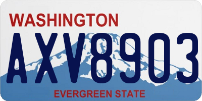 WA license plate AXV8903