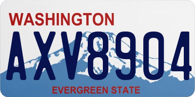 WA license plate AXV8904