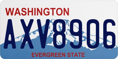 WA license plate AXV8906