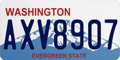 WA license plate AXV8907