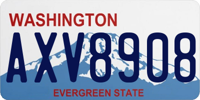 WA license plate AXV8908