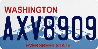 WA license plate AXV8909